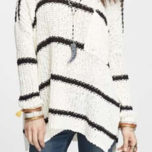 Umgee Striped Oversized Hooded Sweater